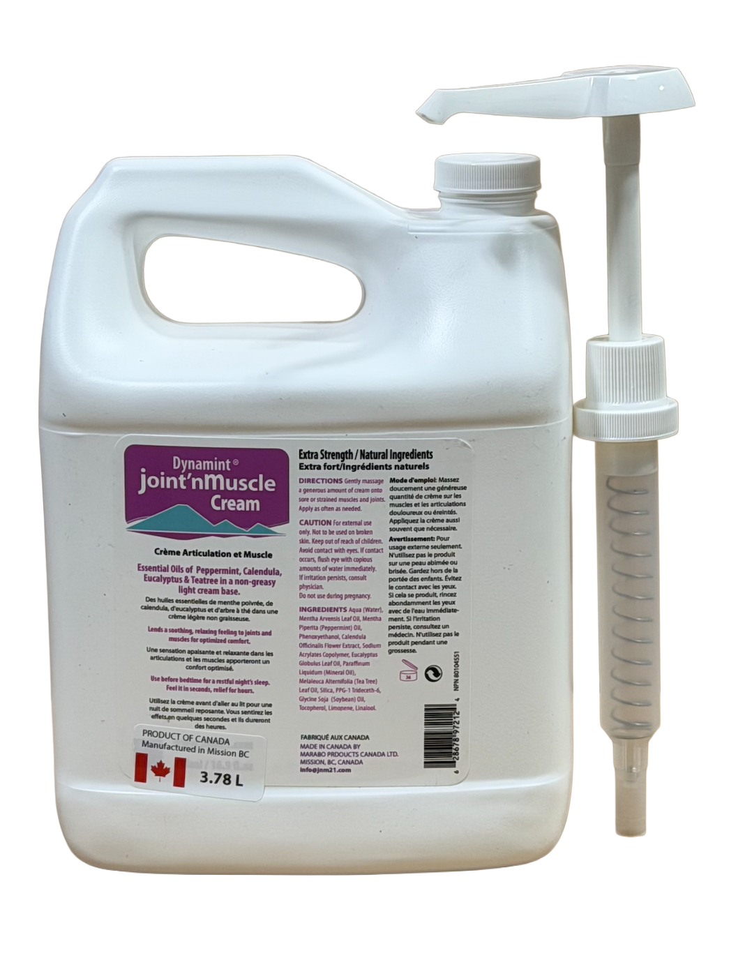 Dynamint Jointn'muscle cream 3.78 L jug