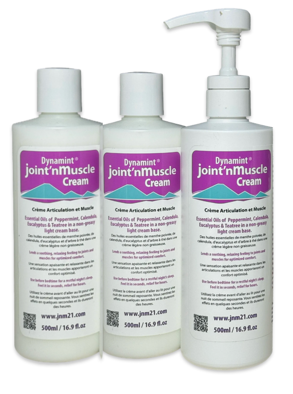 3 x DYNAMINT JOINT MUSCLE CREAM 500ML with Lotion pump.