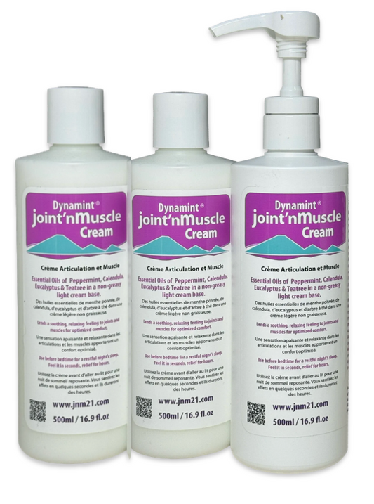 3 x DYNAMINT JOINT MUSCLE CREAM 500ML with Lotion pump.