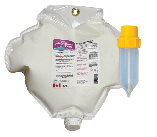 Dynamint Muscle Cream Clinic Starter Pack 3.78 L with dispenser.