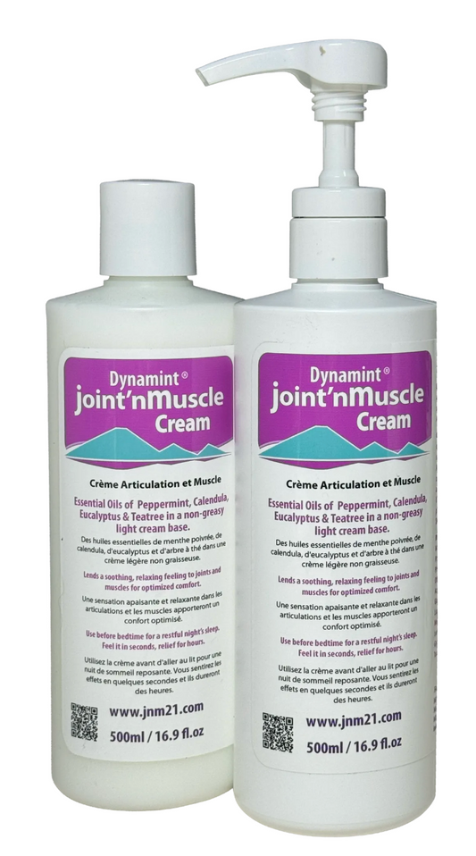 2x DYNAMINT JOINT MUSCLE CREAM 500ML w/lotion pump.